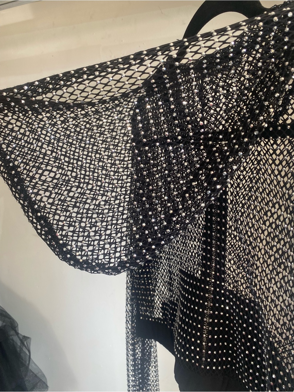 Black Mesh Studded Shrug